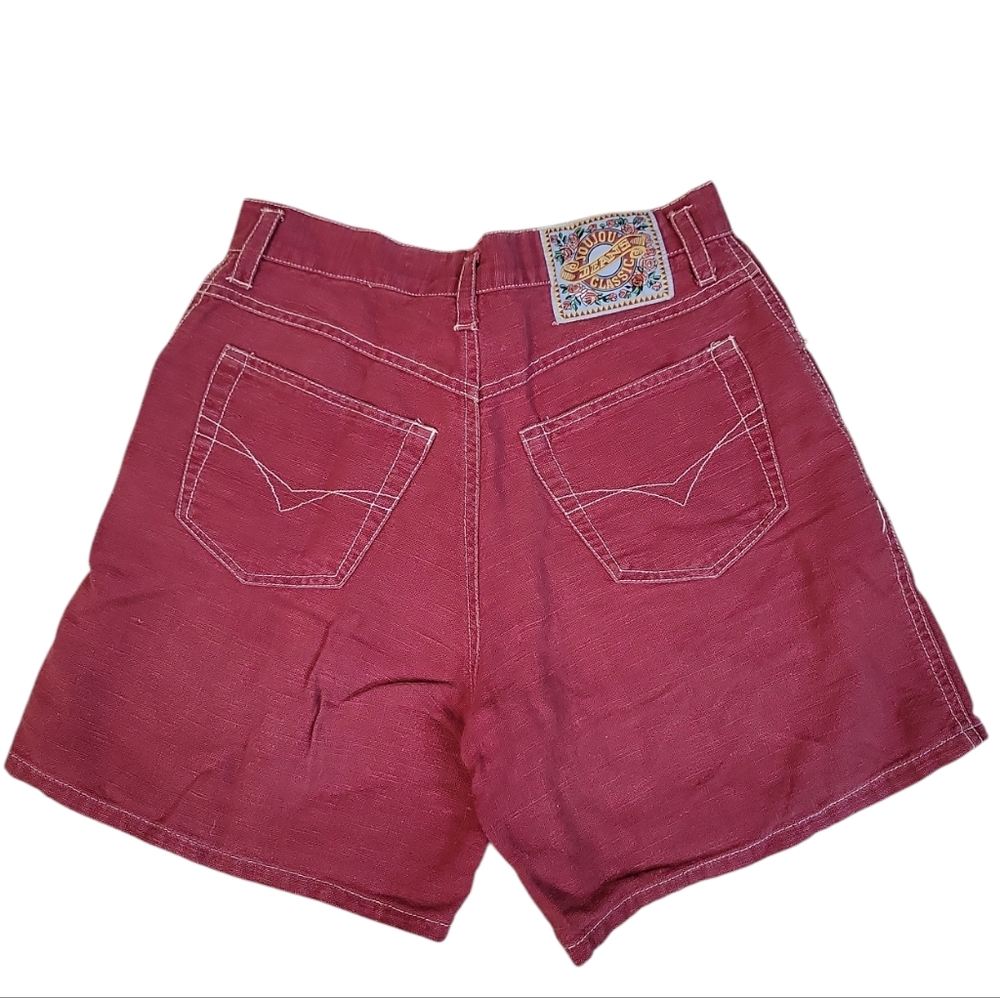 Jou jou Classic Vintage 70s Womens Red Rare Highwaist Shorts Size 5 23in Waist